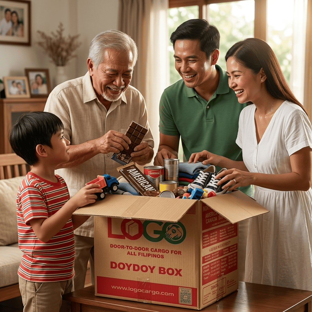 LOGO Cargo customer preparing a balikbayan box